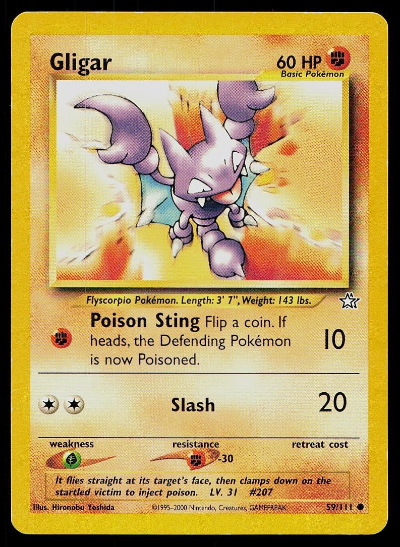 Pokemon Card Neo Genesis Gligar 59/111 Unlimited Common