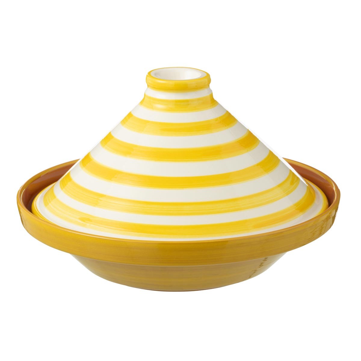 Plat à Tajine Jaune 28cm en Céramique pour Cuisson Douce