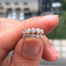 2Ct Round Cut Lab Created Diamond Huggie  Hoop Earrings 14K Yellow Gold Plated