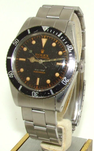 VINTAGE ROLEX 38mm SUBMARINER 5508 TROPICAL GILT DIAL CIRCA 1959 SERVICED 05/25