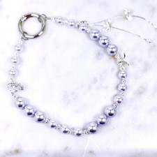 Purple Pearl Heart Bow Tie Butterfly Keychain