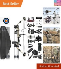 Archery Compound Bow Set 20-70 LBS, Draw Length 24"-30", up to IBO 320 fps, H...