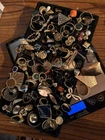 Huge Vintage Lot Of Gold Tone Single Earrings Costume Jewelry Junk Drawer Scrap