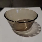VINTAGE PYREX AMBER BROWN CUSTARD CUP 3 RING SCALLOPED EDGE 463 RAMEKIN BOWL 6oz