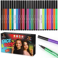 26 Pack Face Painting Markers Water Resistant, Sweatproof Face Paint Tattoo ...