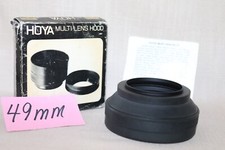 EXC Vtg HOYA 49mm Multi LENS HOOD Lens SHADE, 49mm Rubber Collapsible, BAD BOX