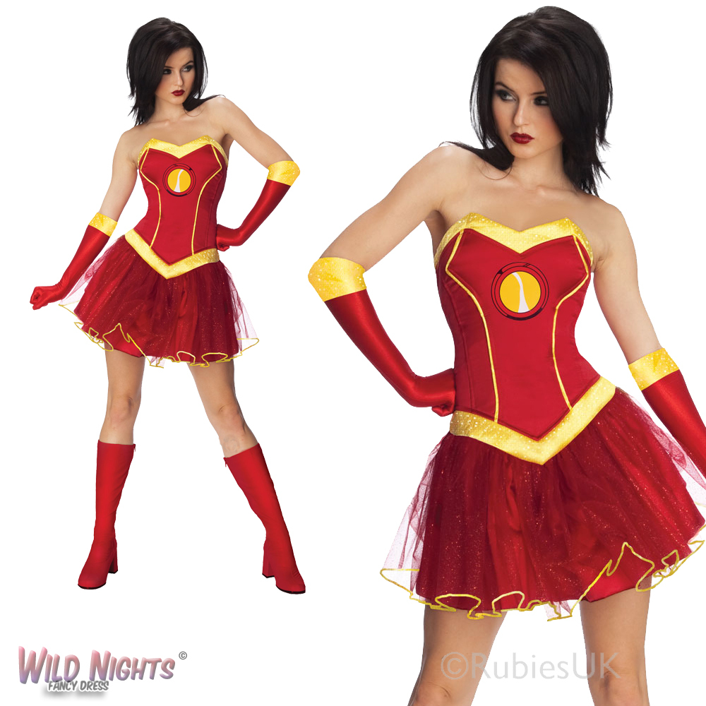 superhero fancy dress ladies Official Marvel Miss Iron Man Rescue Costume translated-id