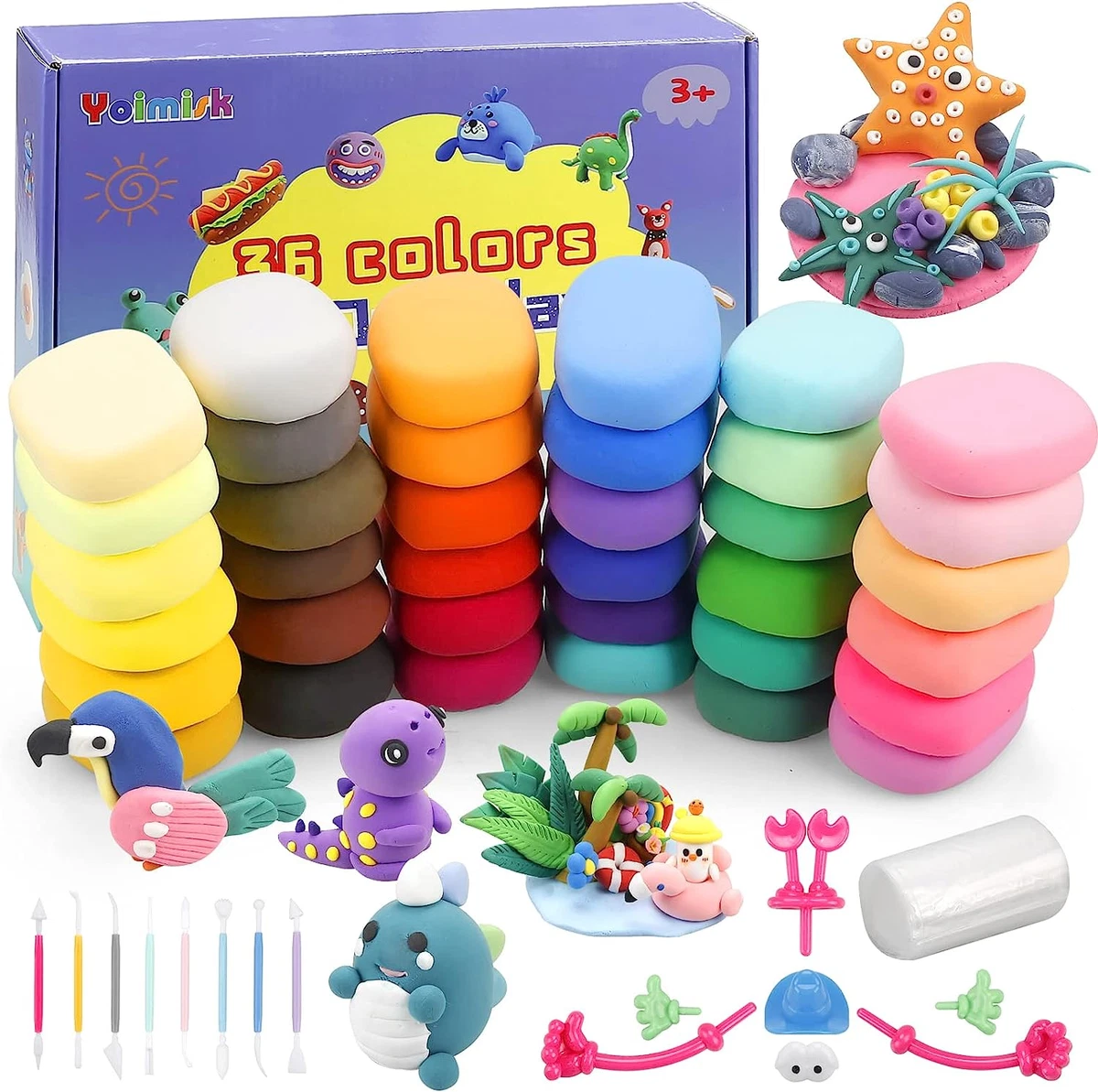 Toys, Modeling Clay Kit 5 Colors Air Dry Magic Clay Safe And Nontoxic For  Kids