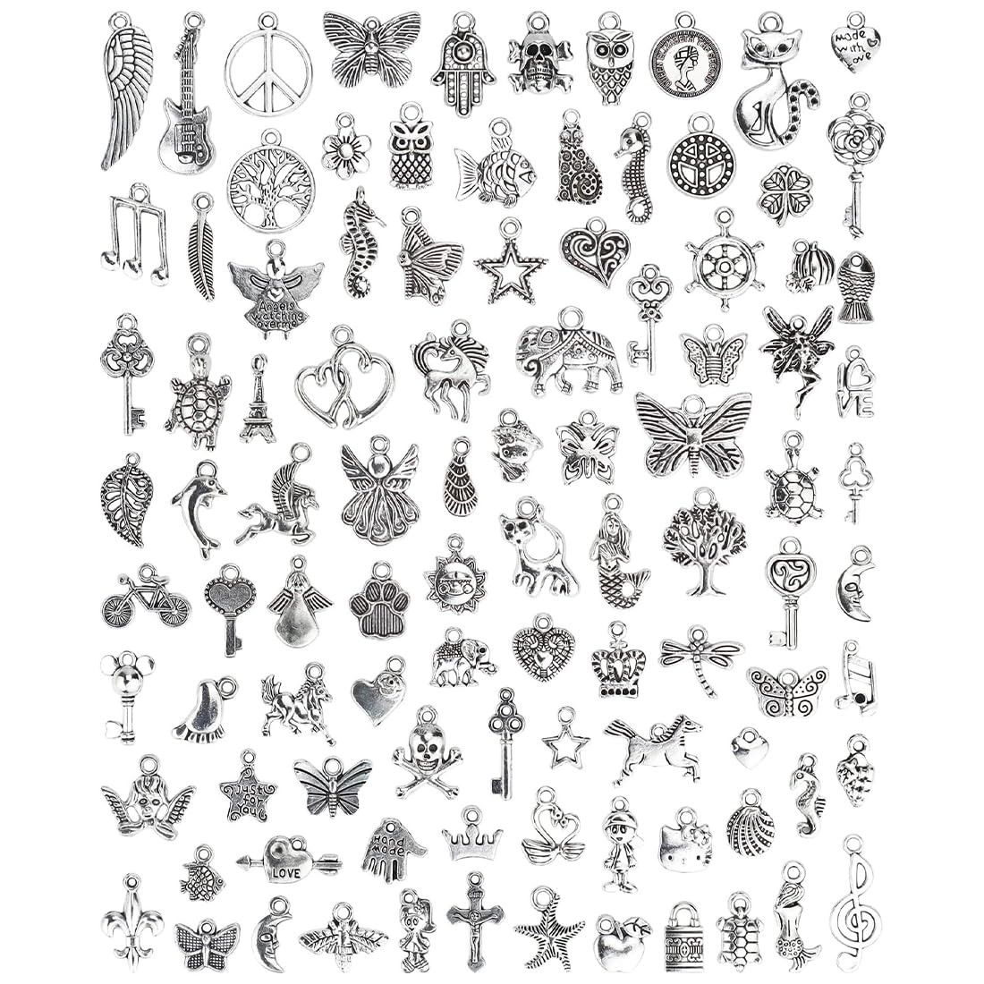 100 Vintage Charms für Schmuckdesign, Anhänger für Halsketten & Ohrringe