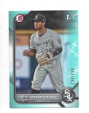 JORDAN SPRINKLE 2022 BOWMAN DRAFT AQUA PAPER/199 ENVÍO GRATUITO I474