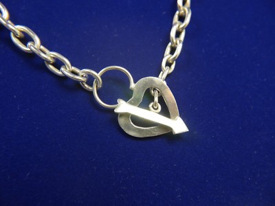 Heart Arrow 0.925 Sterling Silver estate chain 18'' Necklace