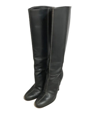 Christian Louboutin Size 37 Women's Round Toe Long Leather Boots