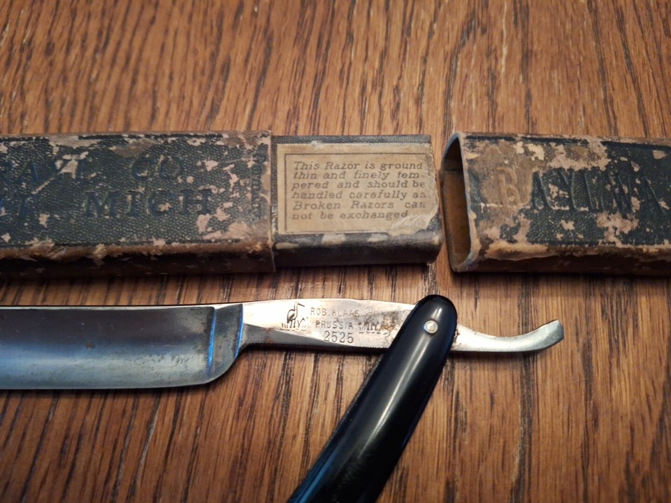 Rare Vintage Rob. KLAAS Straight Razor 2525 Prussia Cranes W/ T. B ...