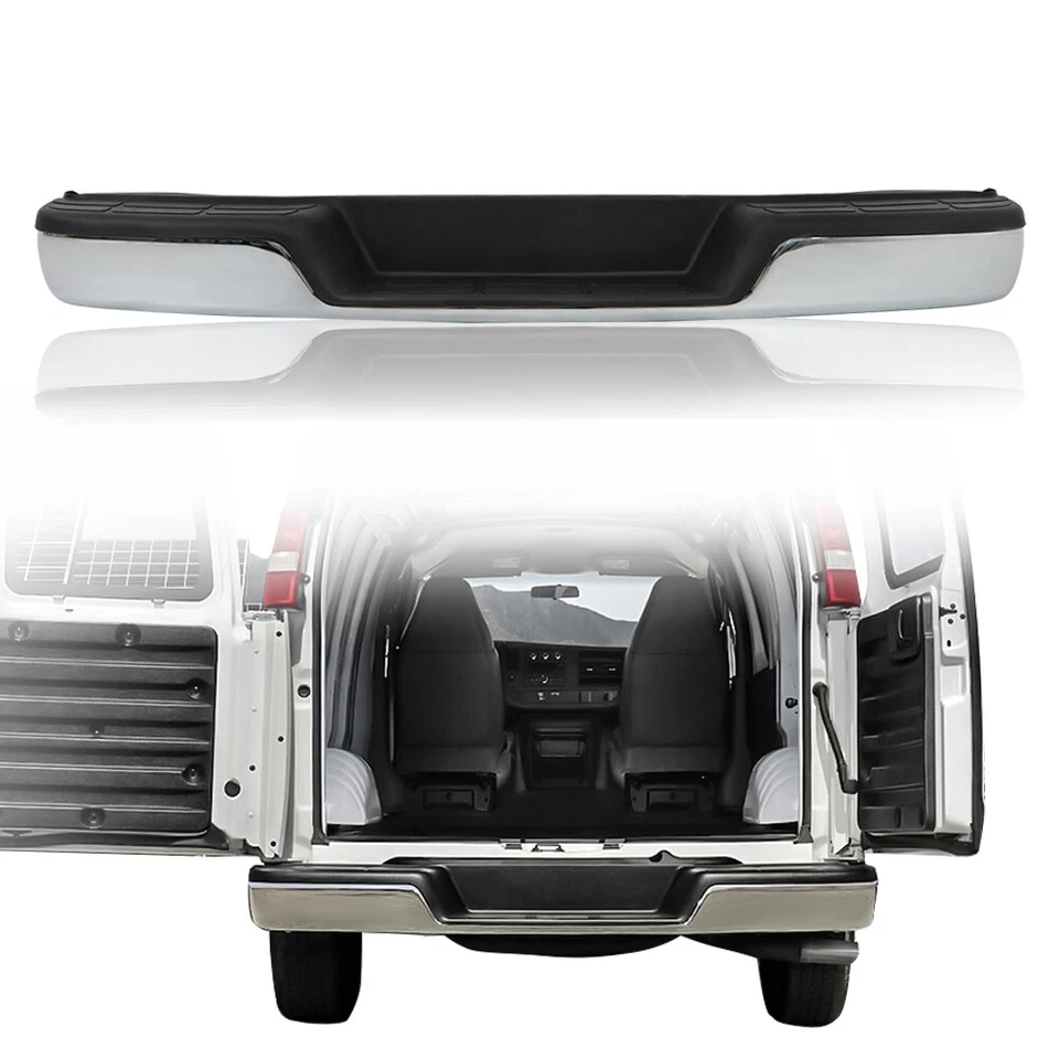 Rear Step Bumper Chrome 25962249 For 1996-2023 Chevy Express / GMC Savana Steel Foto 2 de 4