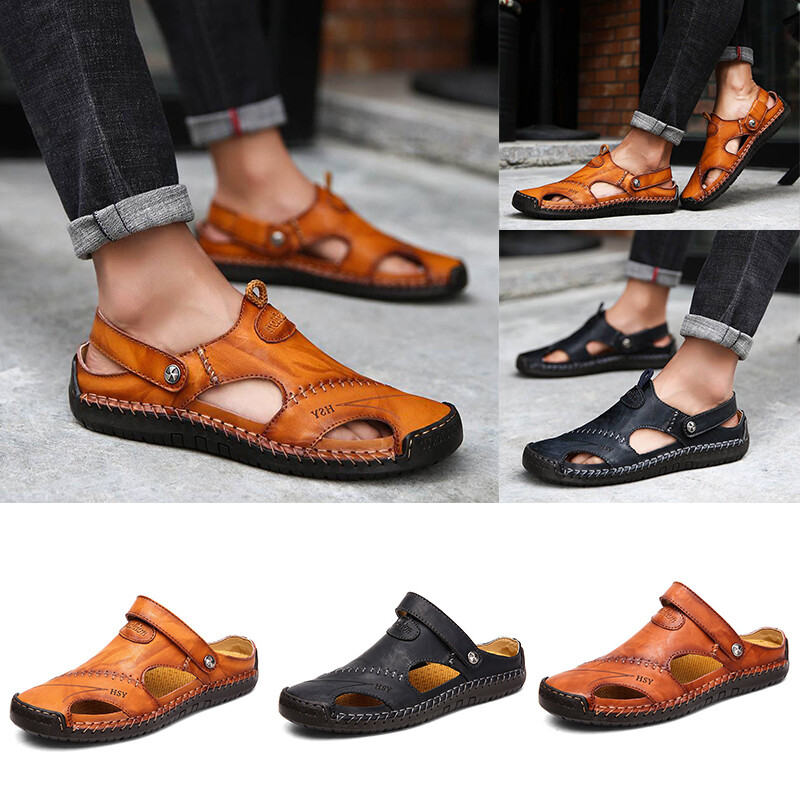 PANTOFOLA D’ORO Scarpe da spiaggia casual uomo scarpe sportive pantofole casalinghe sandali in vera pelle morbide estate