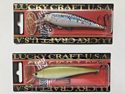(Lot of 2) lucky craft pointer 95 bass jerkbait Crack Black / Rootbeer Brown