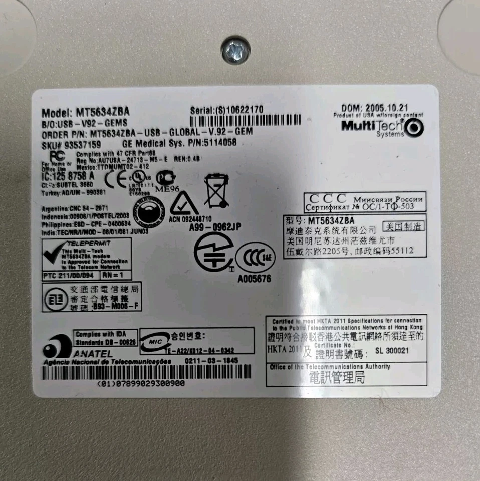 Multitech MT5634ZBA MultiModem USB sku 93537159 - Image 3 of 4