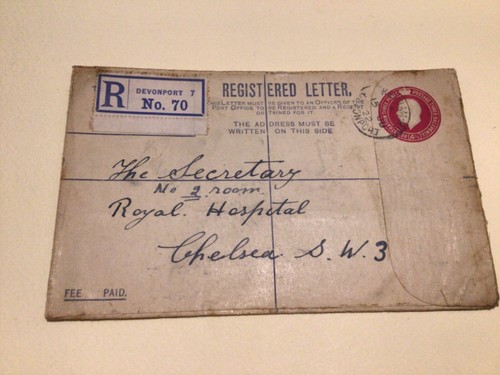 GB King George V Devonport registered letter envelope used cover A20894