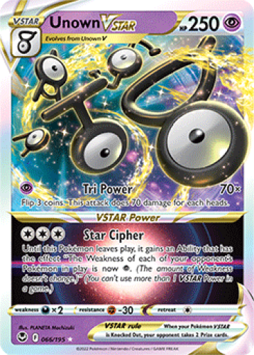 unown vstar pokemon card value V & 065/195- Silver Tempest - Ultra Rare Lot (The amount of Weakness doesnt change.) (You cant use more than 1 VSTAR Power in a game.) Weakness Darkness 2 Resistance Fighting Unown VSTAR 199/195