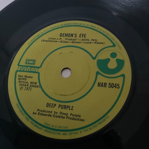 Deep Purple Fireball c/w Demon's Eye 7" Vinyl Single 1971 EMI Records HAR 5045 - Picture 7 of 9