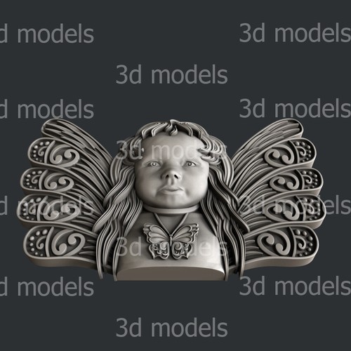 3d STL models for CNC, Artcam, Aspire, angel butterfly - 第 4/4 張圖片