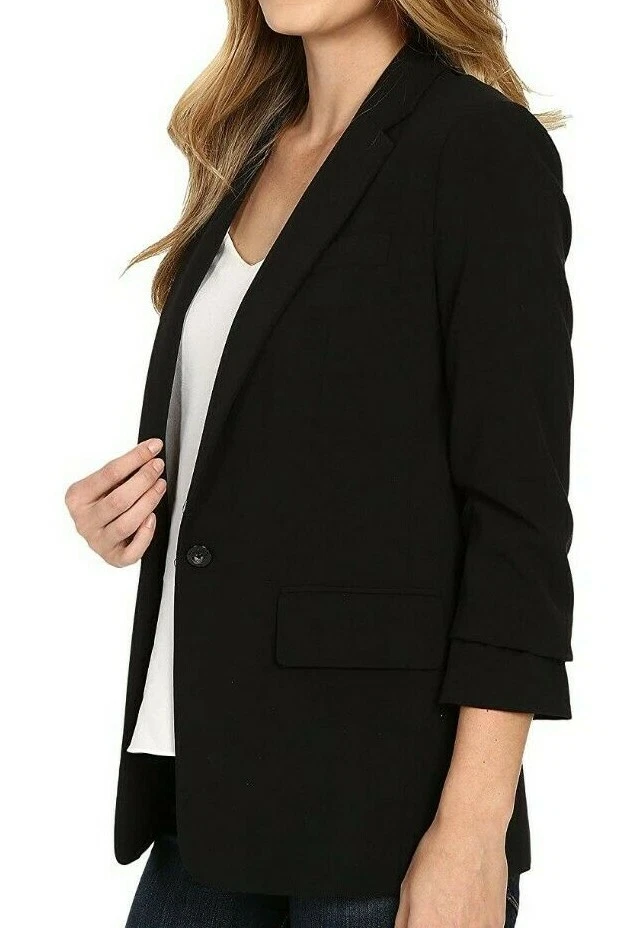 Michael Michael Kors Womens New Boyfriend Blazer Black Size 6 eBay