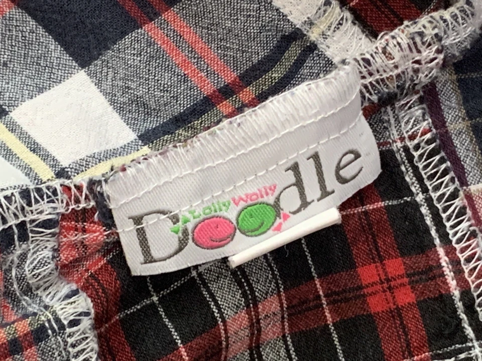 Camisa Top Mangas Campana Lolly Wolly Doodle Niñas Talla 5 Tartán Cuadros Retazos Foto 4 de 4