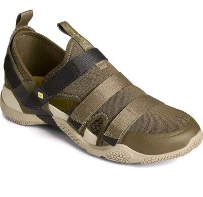 SPERRY Eagle Ray Sport Fisherman Sandal Olive Green Sz 9 Boat Land Shoe Sailing