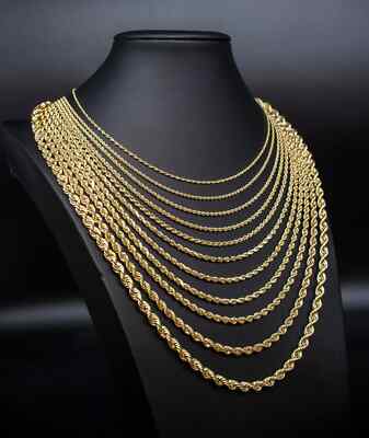 14K Real Gold Rope Chain, 14k Gold Rope Chain Necklace, 14k Yellow Gold Rope