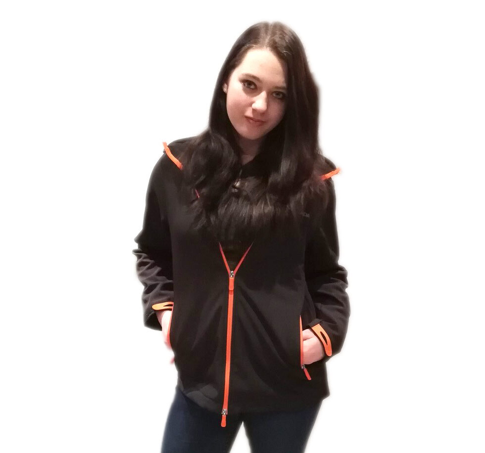 Chaqueta Softshell" Lada " Mujer Talla M - Negro/Naranja