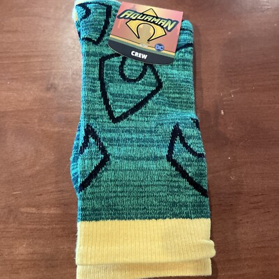Loot Crate Bioworld DC Aquaman Size 10-13 Crew Socks