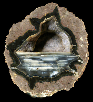 Große Susuz Dorf Thunderegg Geode aus der Türkei mit Wasserlinienachat.