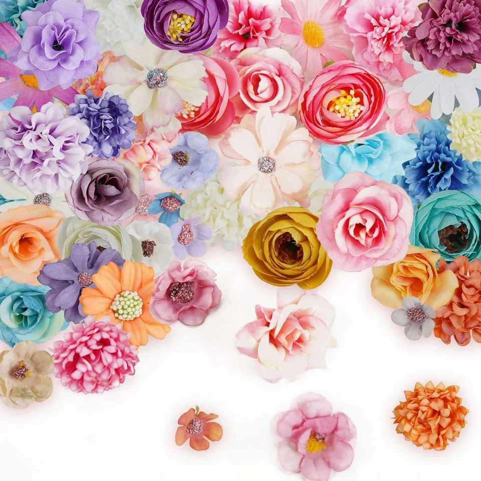 20 шт. Поп Шелковые Искусственные Поддельные Головы Цветков Роз Оптом Рукоделие Свадьба Вечеринка Декор - Изображение 3 из 4