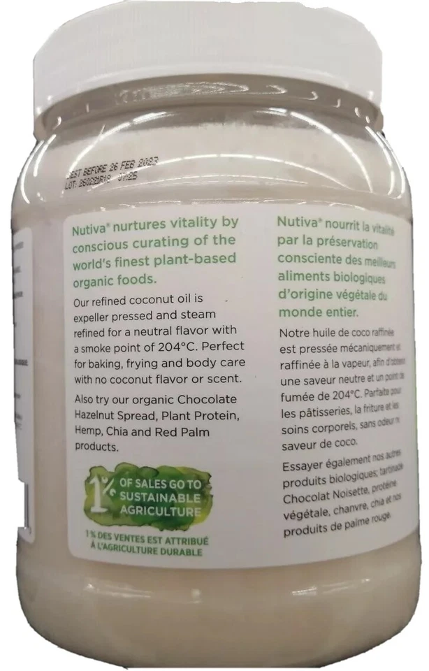 nutiva Organic Coconut Oil, Refined, Expeller-Pressed, NON-GMO (1.6 L) - Image 4 of 4