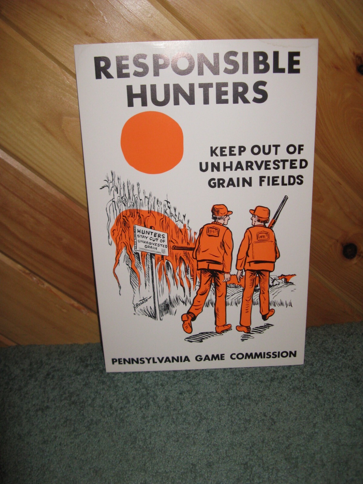 1 VINTAGE PA. GAME COMMISSION "RESPONSIBLE HUNTERS " CARDBOARD SIGN NOS eBay