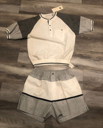 VTG 80’s Pierre Cardin Suit Sports Shirt And Short size s/M - Afbeelding 1 van 15
