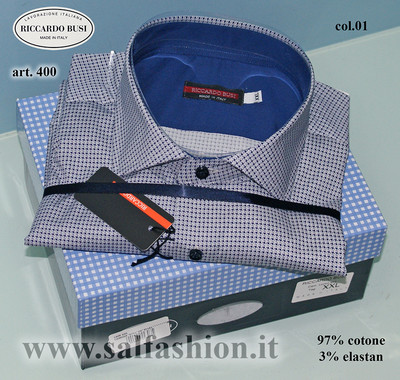 HERREN HEMD RICCARDO BUSI LANGARM MADE IN ITALY GR. M/38