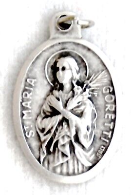Catholic Saint Medal Necklace. Catholic Necklace St Maria Goretti Necklace Saint Maria Goretti Medal Necklace Patron Saint Necklace