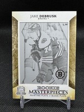 Jake Debrusk 2017-18 UD The Cup 1/1 Rookie Masterpieces Printing Black Plate #79