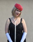 Women Sz M/L Black Retro Flapper Dress  Vintage Hat Gloves Accessory 4 Pieces — photo 1