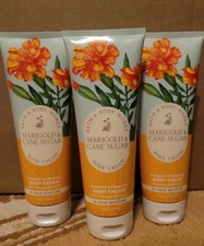 3 BATH  BODY WORKS MARIGOLD  CANE SUGAR ULTIMATE HYDRATION BODY CREAM 8oz each