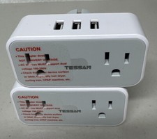US to UK Plug Adapter TESSAN Type G Power Adapter 2 Outlet 3 USB 2 Sets U16