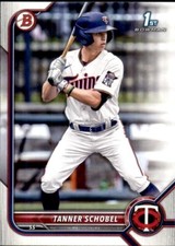 LOT OF 20 2022 BOWMAN DRAFT 1ST BASE PROSPECT BD28 TANNER SCHOBEL TWINS