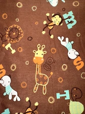 CREATIVE CUTS  Brown Children Zoo Animals Letters Fabric NEW BT Half Y #8