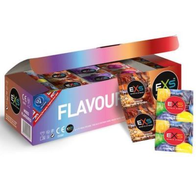 EXS Mixed Flavoured Condoms Hot Chocolate, Strawberry, Cola, Bubblegum NHS UK