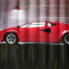 Vintage Red Lamborghini Countach Body Western Graphics Corp Jeff Zwart Poster