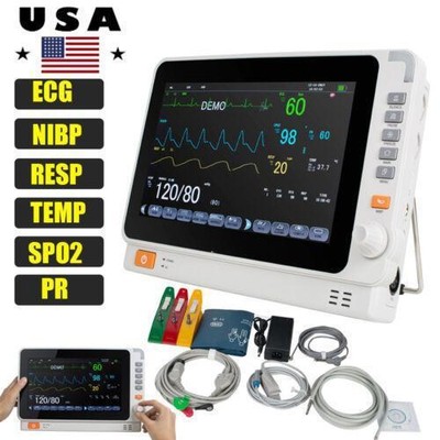 10'' Medical Patient Monitor ICU CCU Multi-parameter SpO2 NIBP ECG RESP TEMP PR