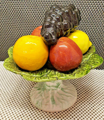 COUPE ANCIENNE EN Barbotine Kg Luneville Decor Fleurs De Pommier Tbe