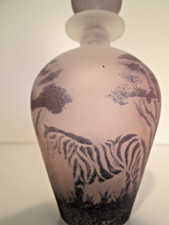 JENNY BLAIR DESIGN JBD GLASS PERFUME BOTTLE AFRICA-ZEBRA DESIGN ~ HAND PAINTED
