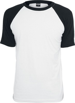 Urban Classics T-Shirt Herren Raglan Contrast Tee White/Black Basics, Streetwear